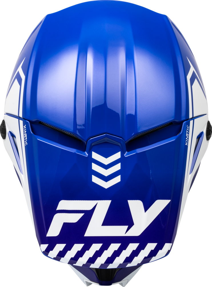FLY Racing 2024 Youth Kinetic Menace Offroad Helmet Blue/White