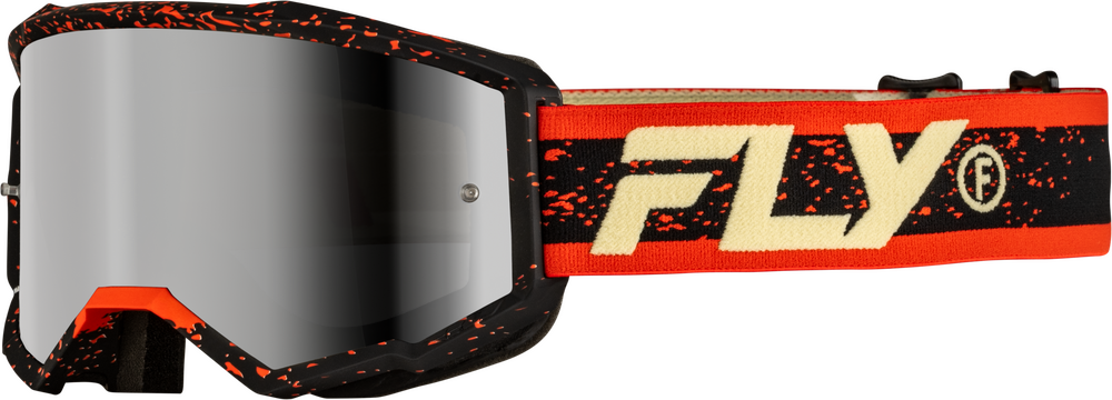 FLY Racing Zone Goggle Black/Red/Cream W/ Silver Mirror/Smoke Lens