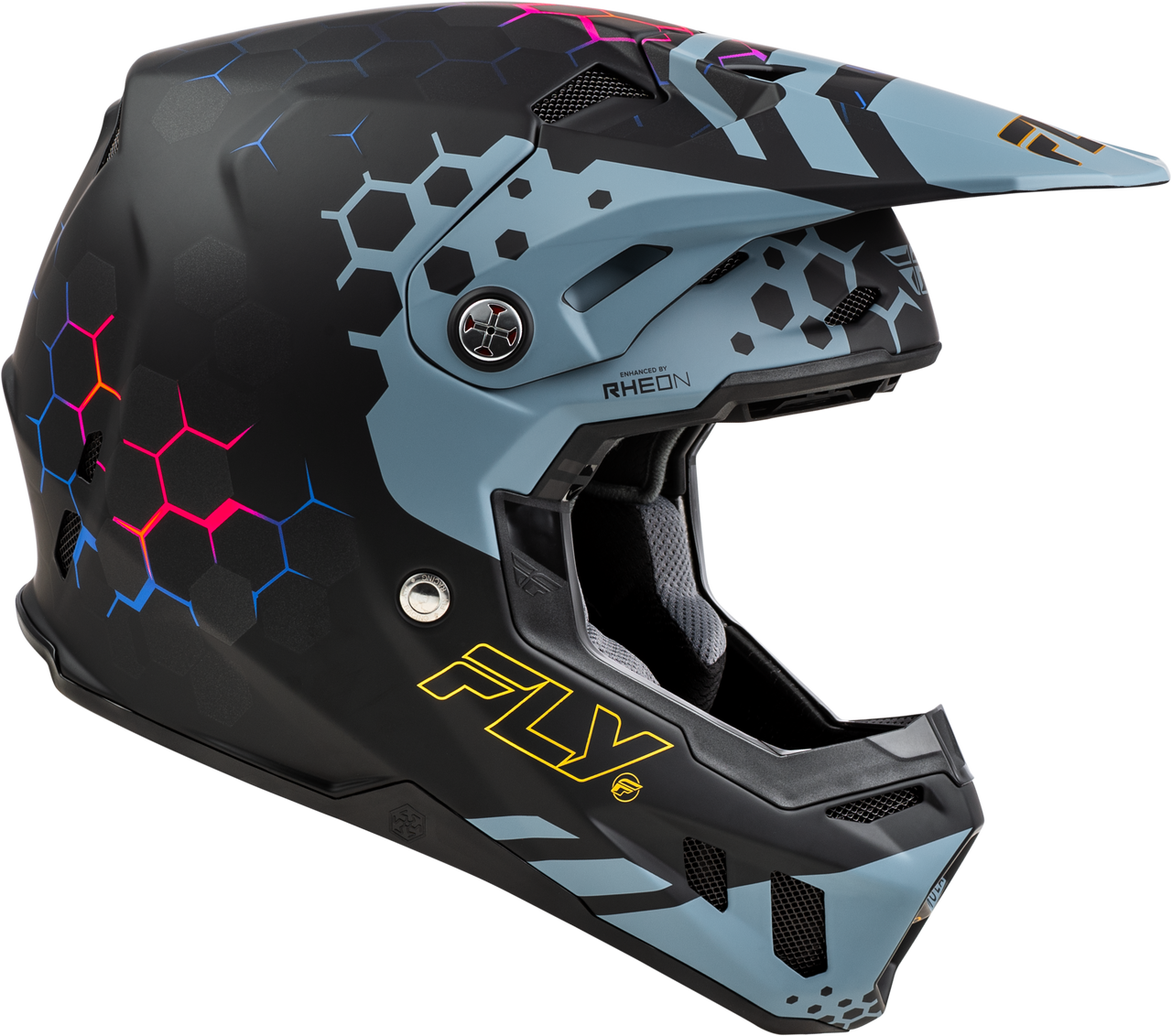 FLY Racing 2025 Youth Formula CC Tektonic Helmet Matte Black/Slate/Blue Youth Large