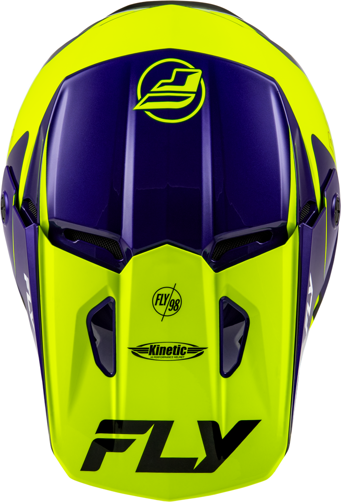 FLY Racing Kinetic Rally Offroad Helmet Hi-Vis/Blue/Black