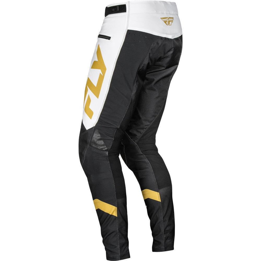 FLY Racing 2025 Youth Rayce Bicycle Jersey Pant Combo White/Black/Gold