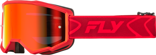 FLY Racing Zone Goggle Red/Crimson with Red Mirror/Smoke Lens