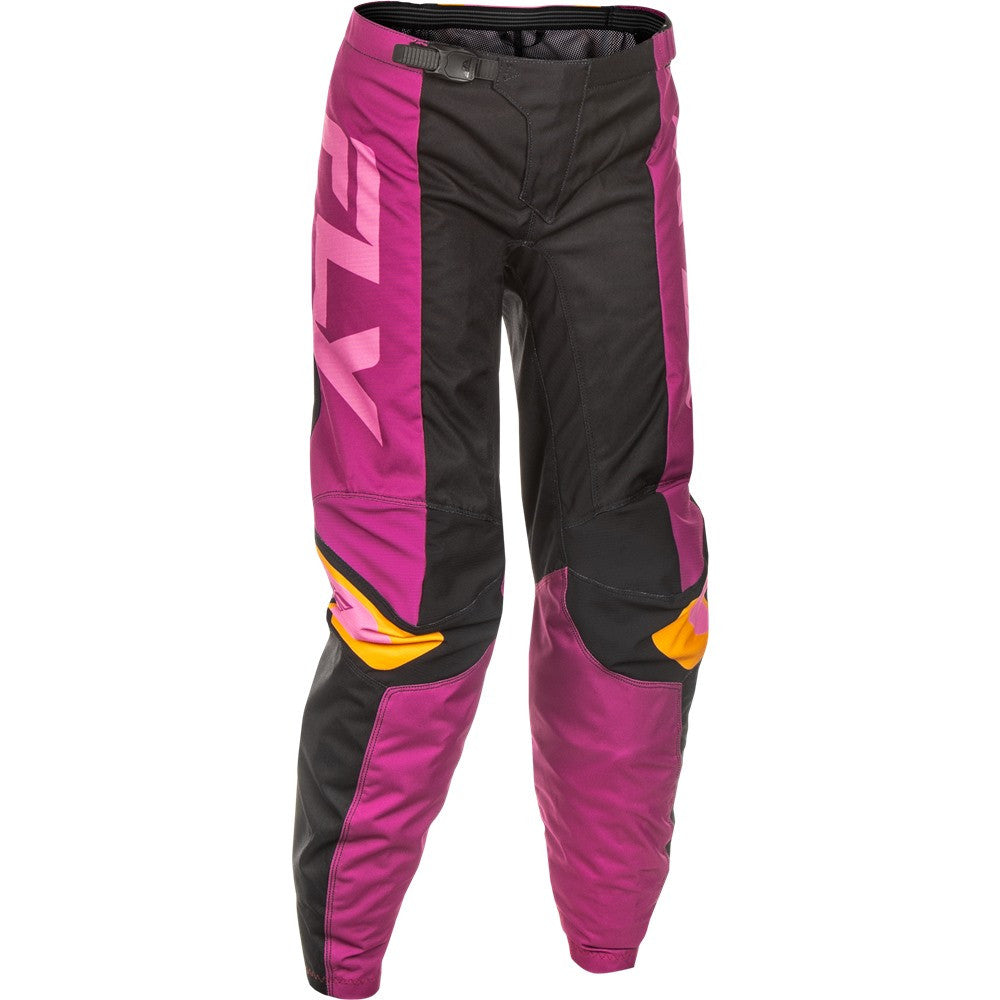 FLY Racing 2025 Womens F-16 Jersey Pant Combo Black/Mauve/Yellow