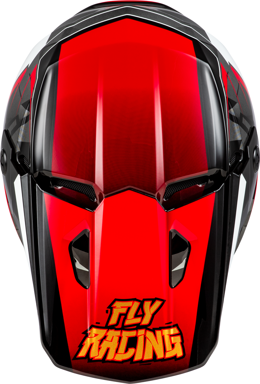 FLY Racing 2025 Youth Kinetic Scorched Helmet Red/Black/White