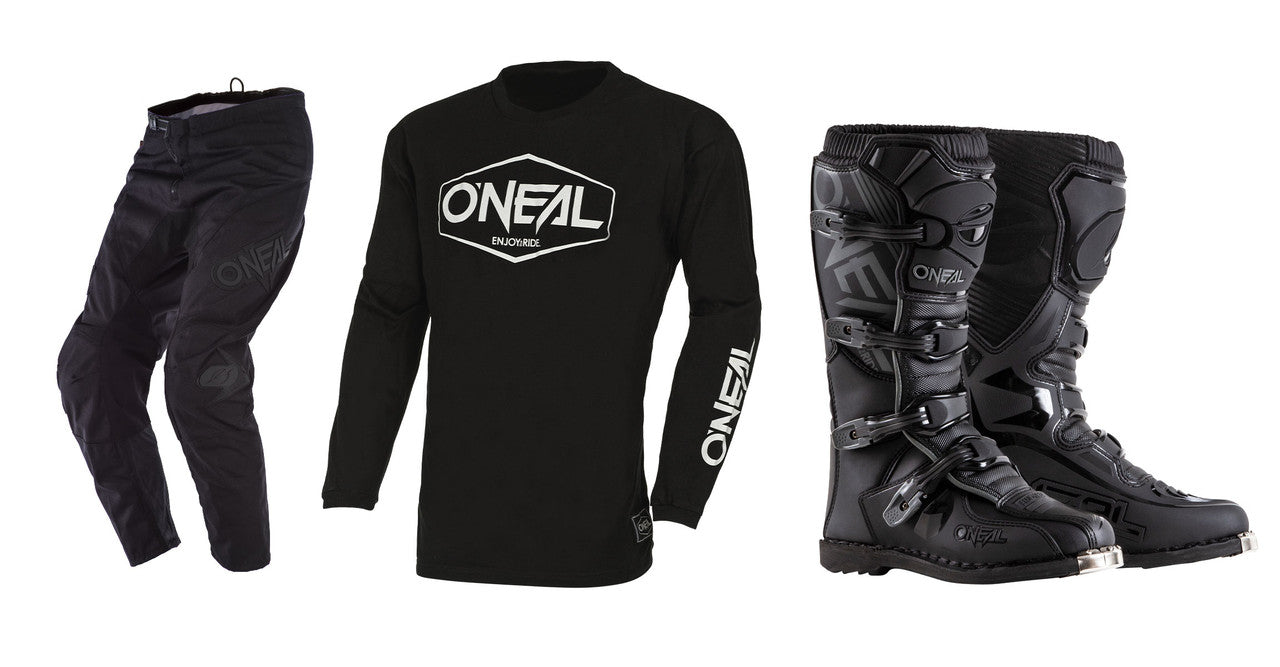 O'Neal 2024 Element Hexx Cotton Jersey Pant Element Boot Combo Black/White