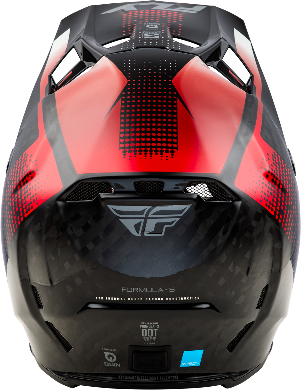 FLY Racing 2025 Formula S Carbon Protocol Helmet Black Carbon/Red
