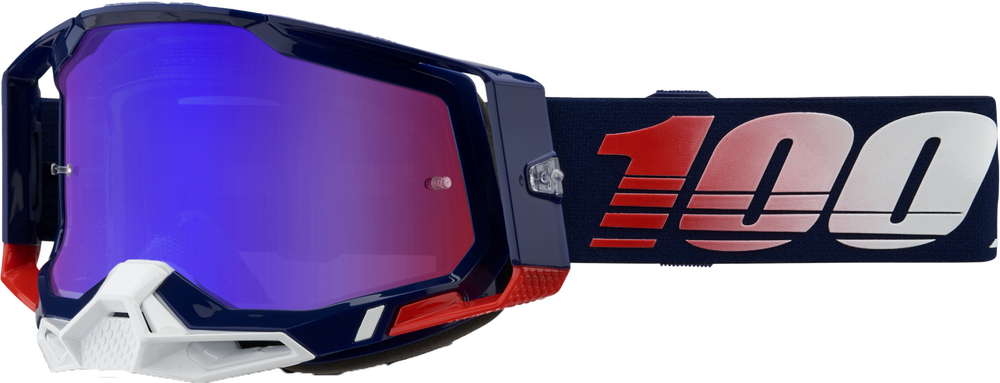 100% - 50010-00022 - RACECRAFT 2 GOGGLE REPUBLIC MIRROR RED/BLUE LENS