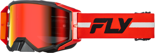 FLY Racing Zone Pro Goggle Red/Black/Grey with Red Mirror/Smoke Lens