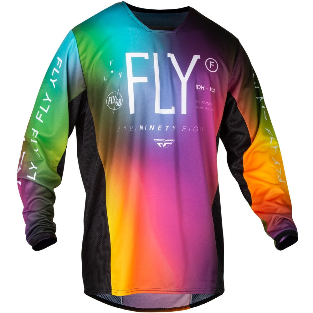 FLY Racing 2024 Youth Kinetic Prodigy Jersey Pant Combo Fuschia/Electric Blue/Hi-Vis