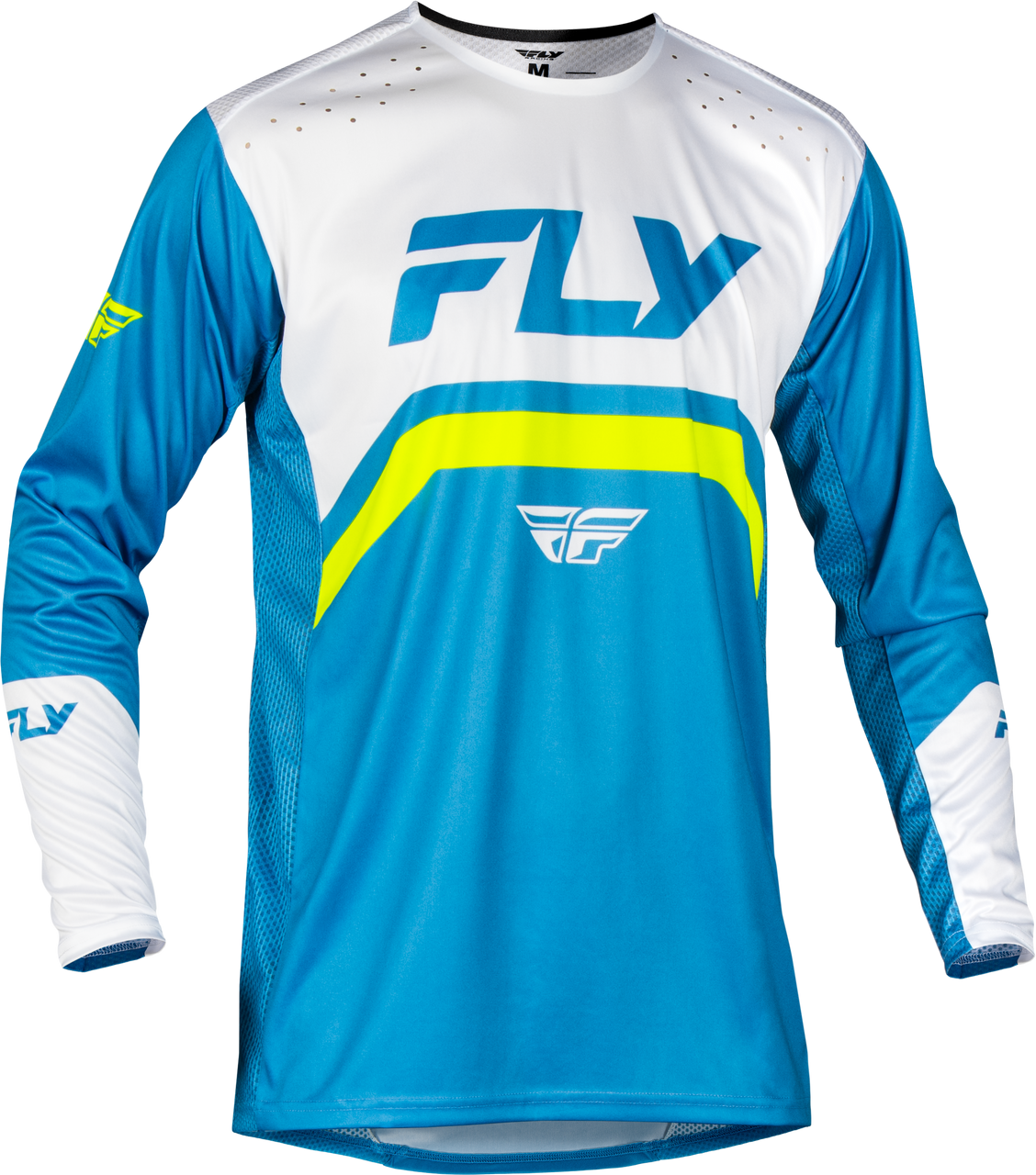 FLY Racing 2025 Youth Rayce Bicycle Jersey Blue/White/Lime Green