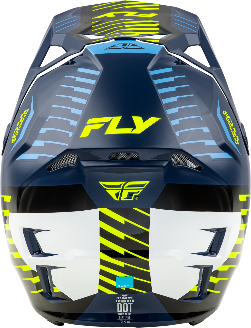 FLY Racing 2025 Youth Formula CP Slice Helmet Navy/Hi-Vis/White Youth Large