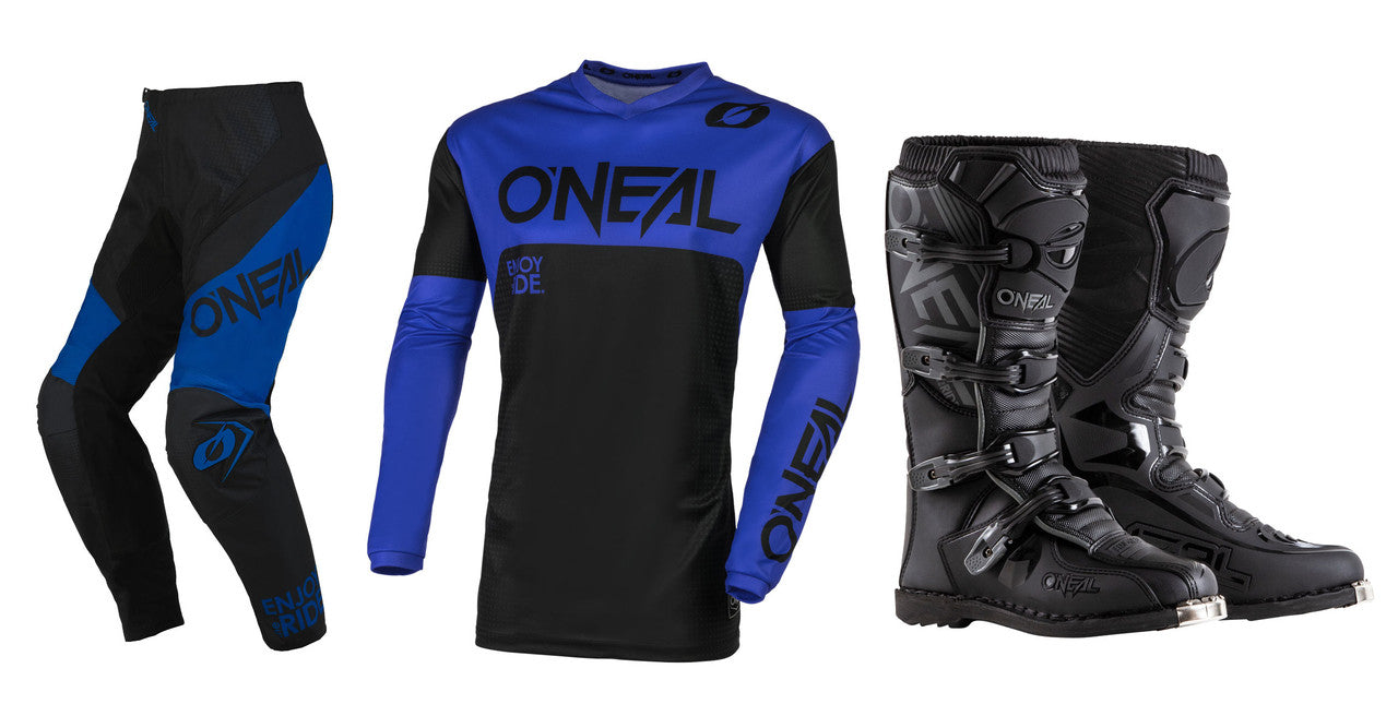 O'Neal 2024 Element Racewear Jersey Pant Element Boot Combo Black/Blue