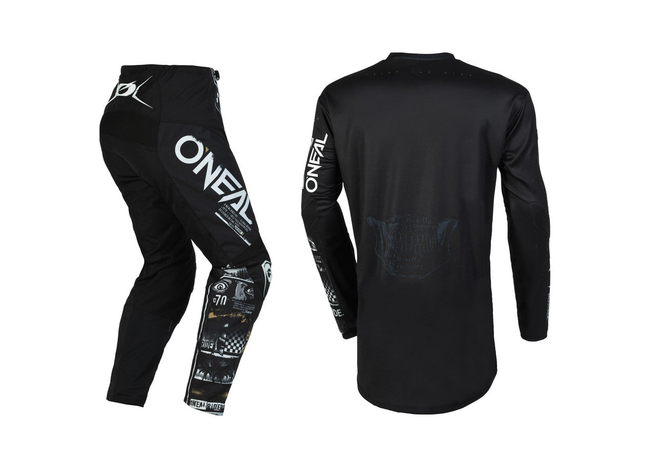 Oneal 2023 Youth Element Attack Jersey Pant Combo Black/White
