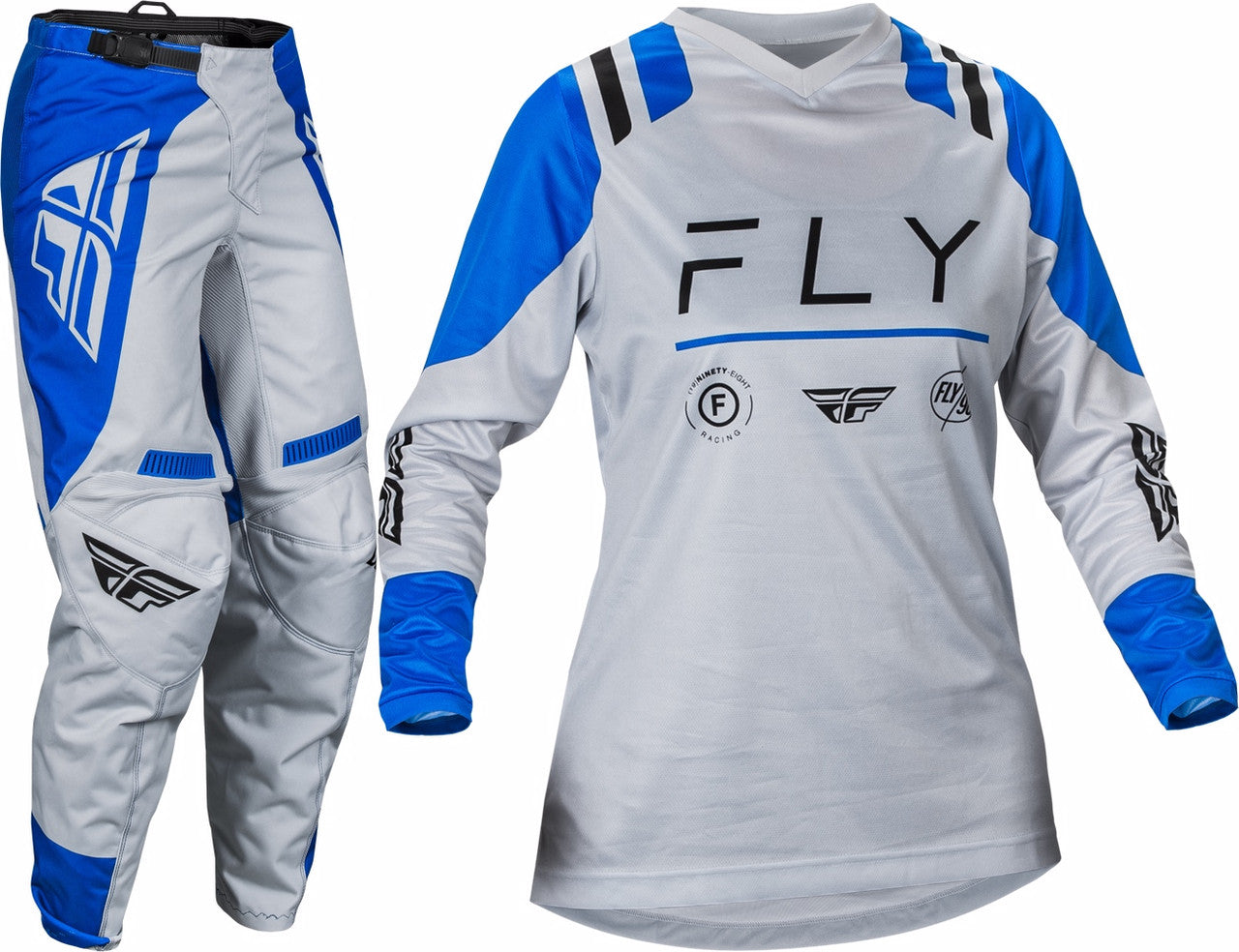 Fly Racing Women's F-16 Artic Grey/Blue Moto Gear Set - Pant and Jersey Combo並行輸入 FLY Racing 2024 Womens F-16 Jersey Pant Combo Arctic Grey⁄Blue