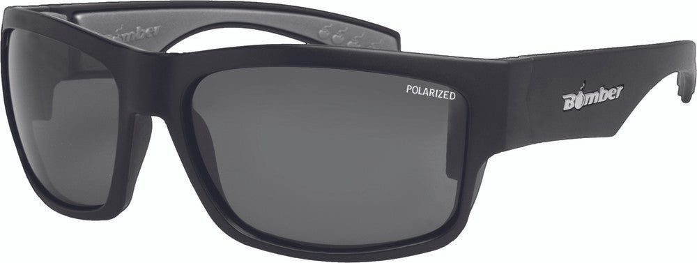 BOMBER - TR111 - TIGER BOMB EYEWEAR MATTE BLACK W/SMOKE POLARIZED LENS