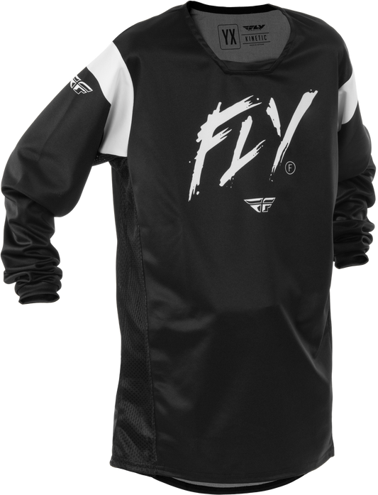 FLY Racing 2025 Youth Kinetic Stoke Jersey Black/White