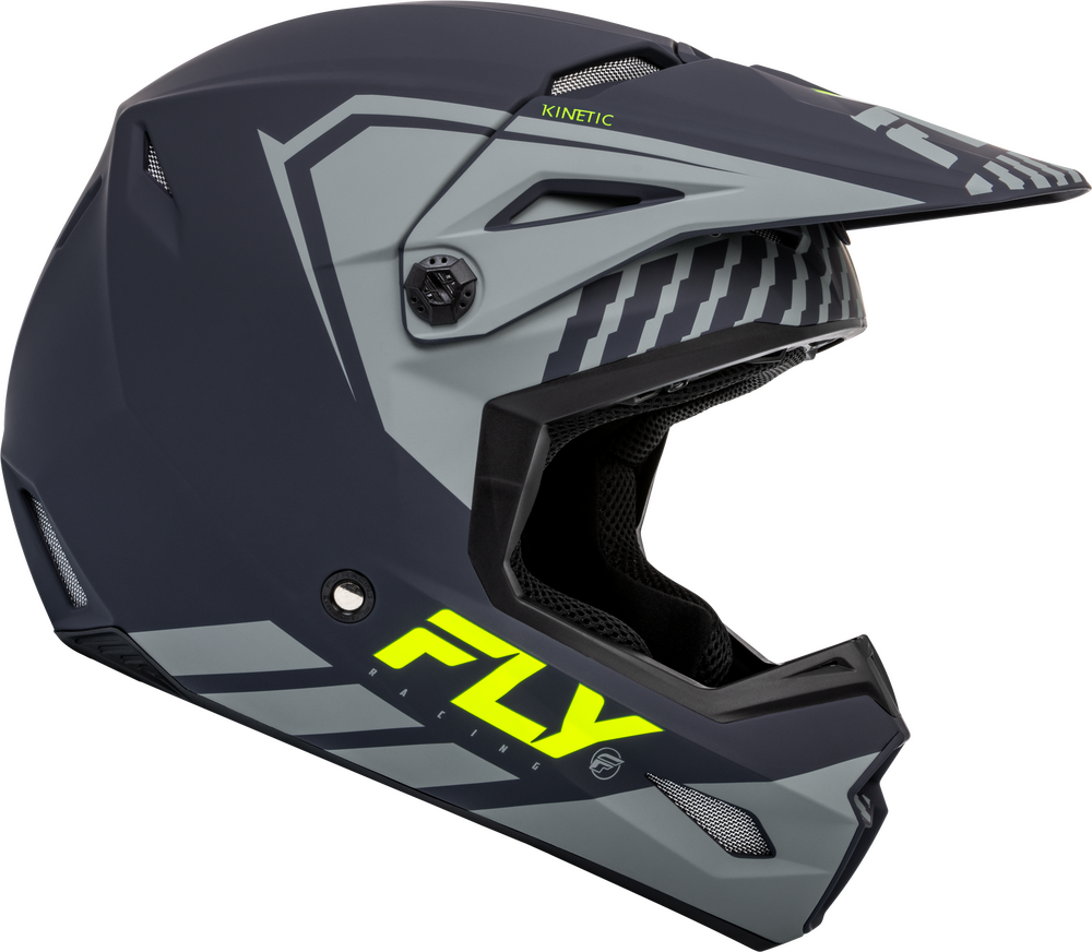 FLY Racing 2024 Kinetic Menace Offroad Helmet Matte Grey/Hi-Vis