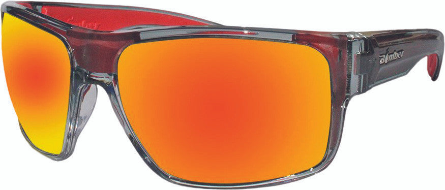 BOMBER - MA104-RM-RF - MANA BOMB EYEWEAR CRYSTAL SMOKE/RED W/RED MIRROR LENS