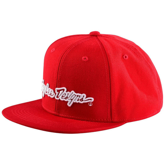 Troy Lee Designs Youth Flat Bill Snapback Signature Red/White