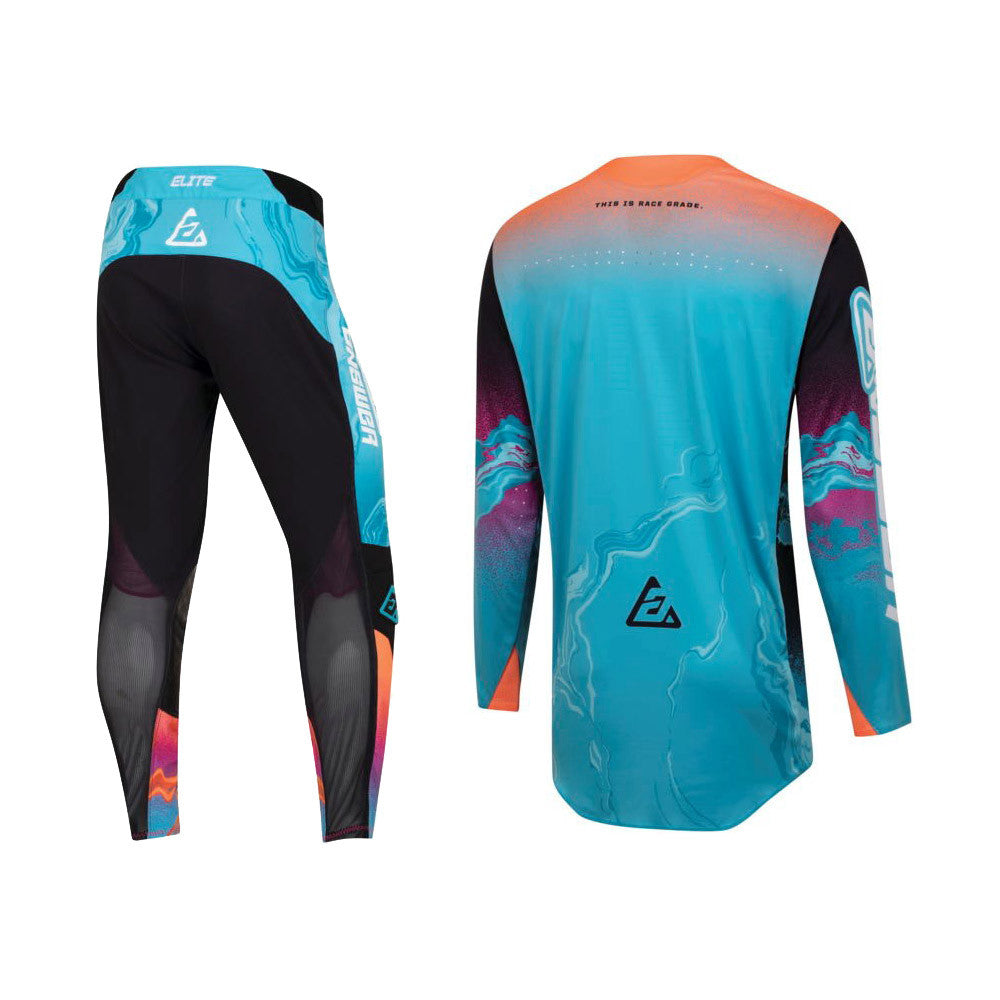 Answer Racing 2023 Elite Fusion Jersey Pant Combo Astana/Hyper Orange/Rhodamine