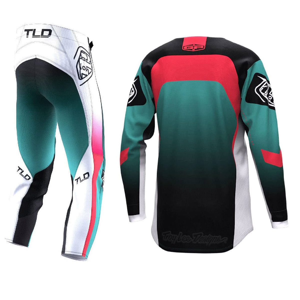 Troy Lee Designs 2023 Youth GP Jersey Pant Combo Arc Turquoise/Neon Melon