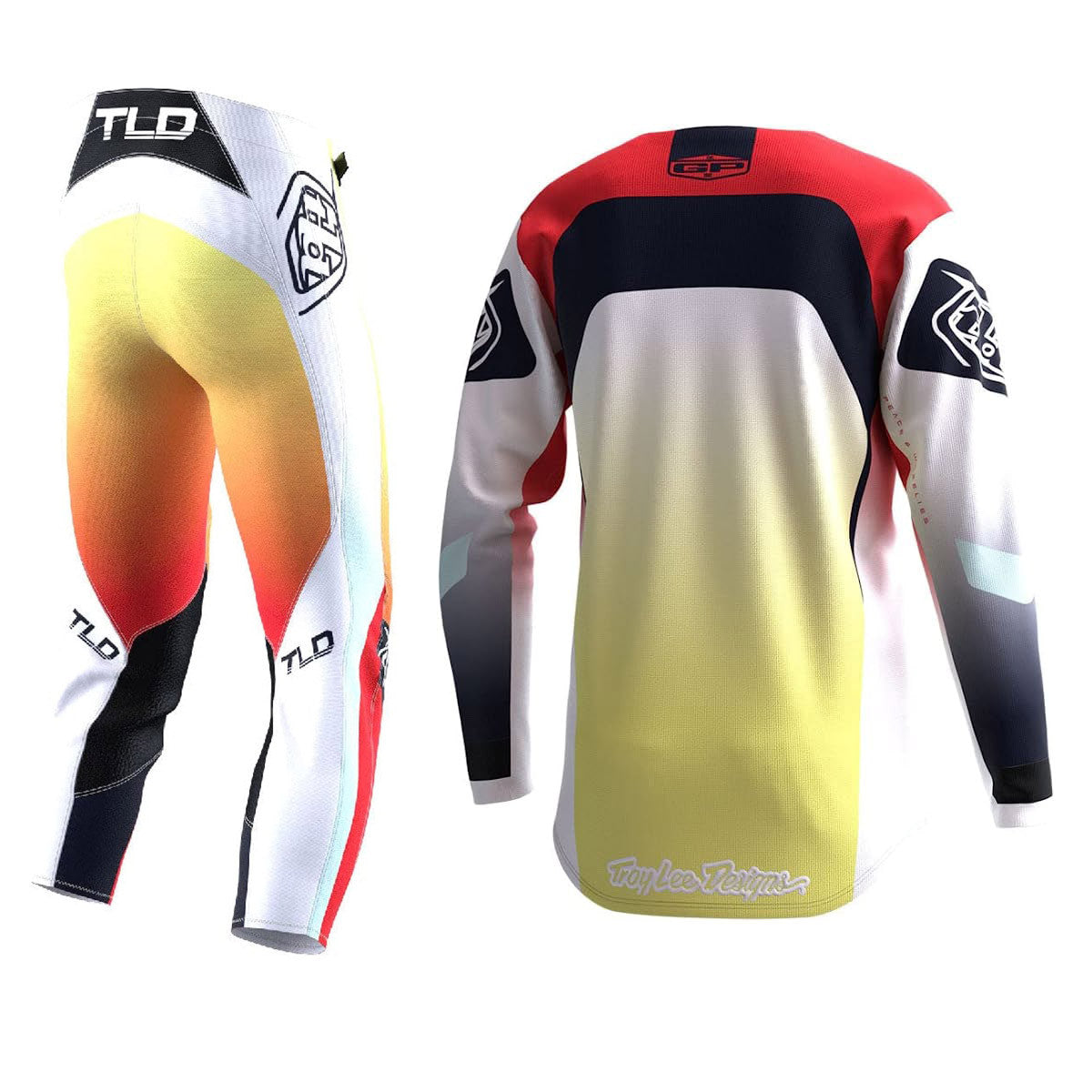 Troy Lee Designs 2023 Youth GP Jersey Pant Combo Arc Acid Yellow/Red