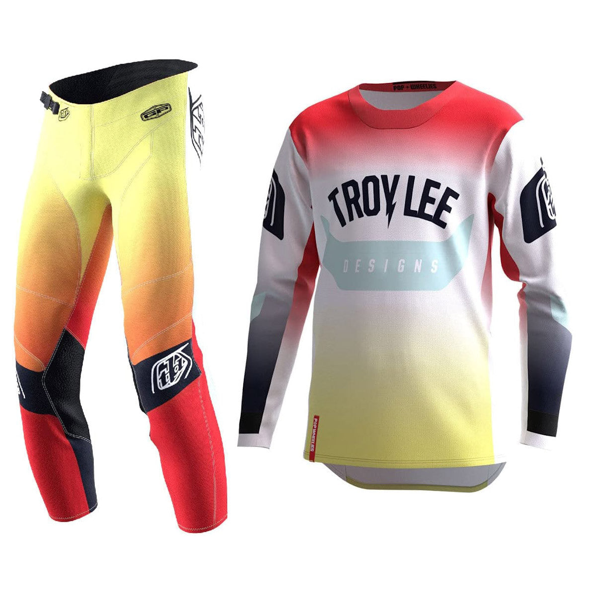 Troy Lee Designs 2023 Youth GP Jersey Pant Combo Arc Acid Yellow/Red