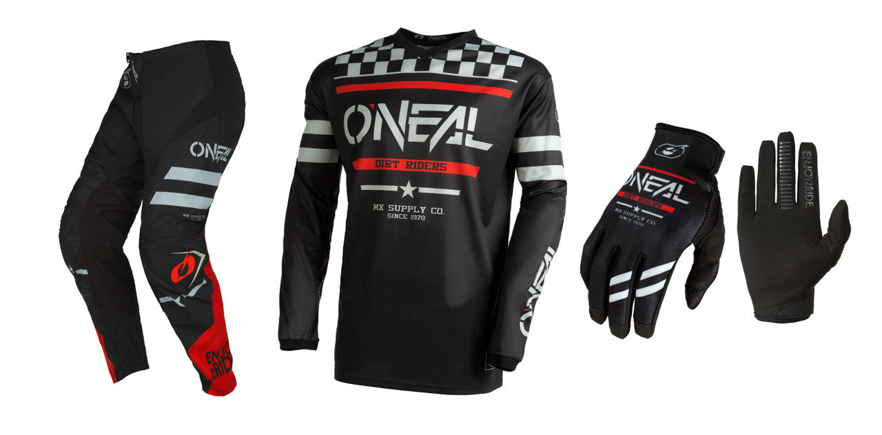 O'NEAL Element Squadron Black Jersey Pant Gloves Combo