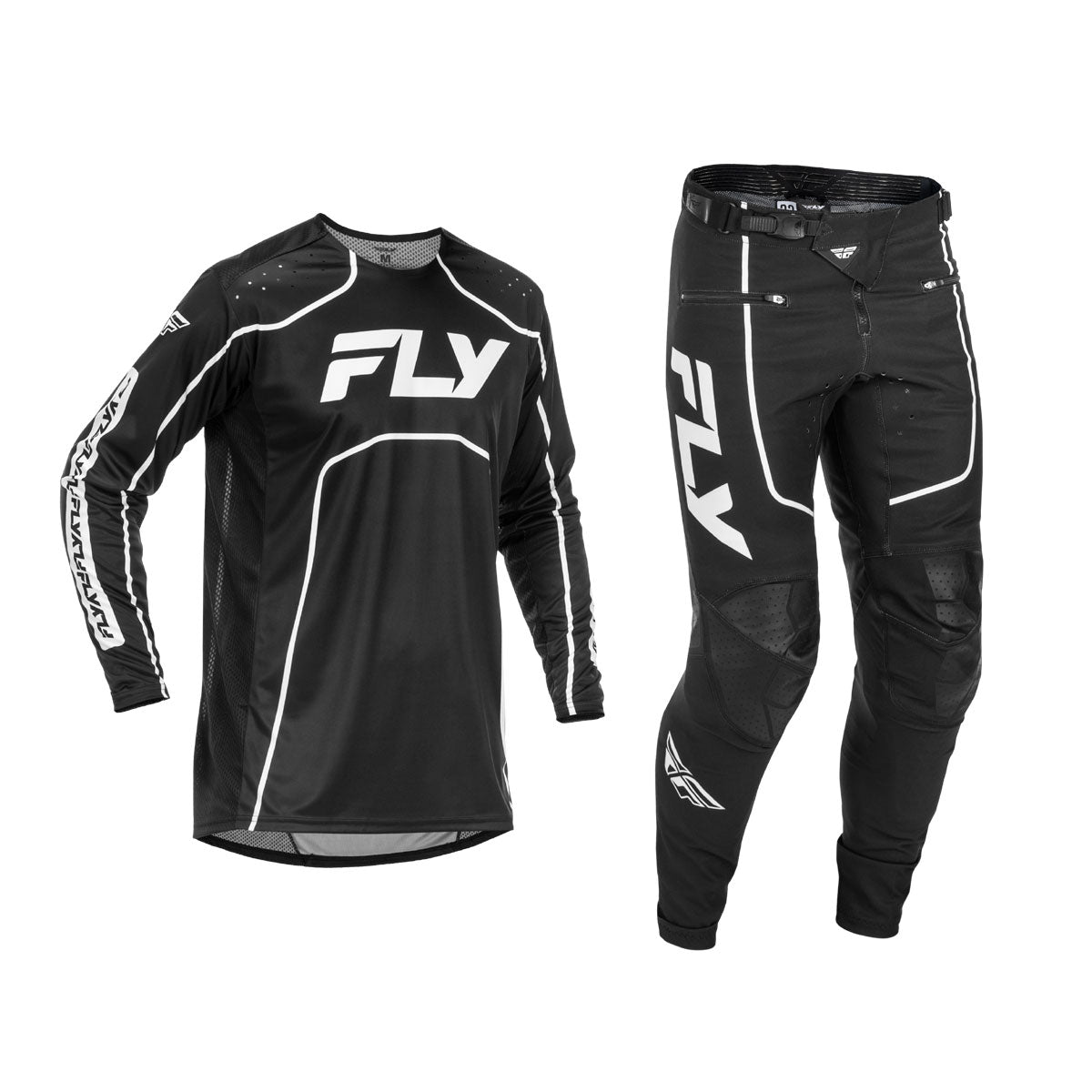 FLY Racing 2026 Youth Rayce Bicycle Black/White Jersey Pant Combo