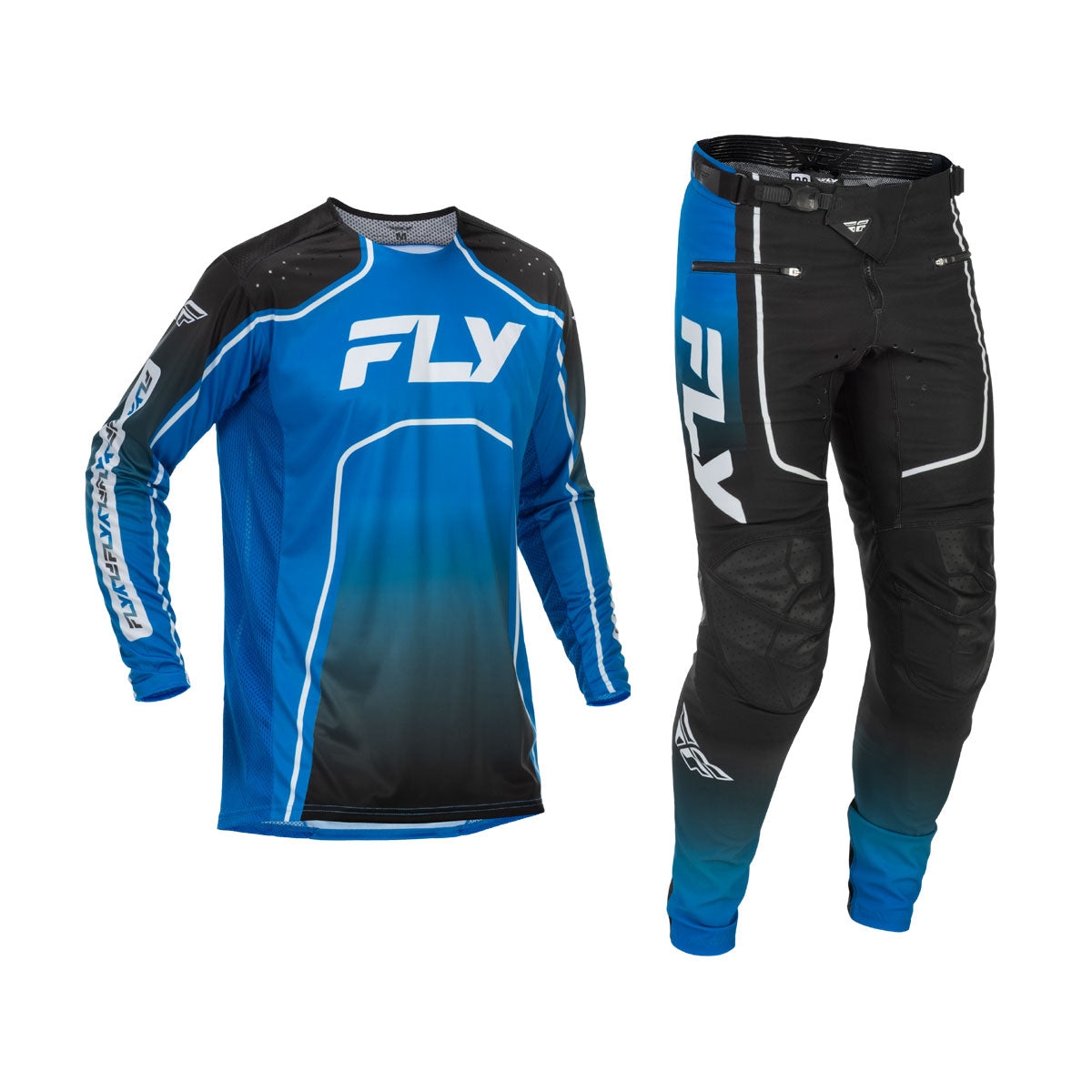 FLY Racing 2026 Youth Rayce Bicycle Blue/Black/White Jersey Pant Combo