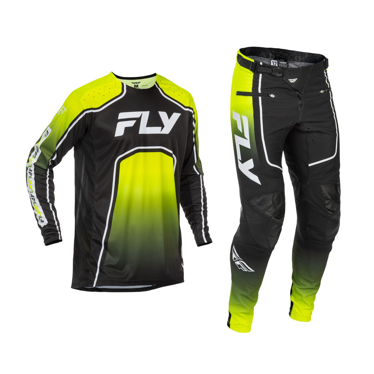 FLY Racing 2026 Youth Rayce Bicycle Lime/Black/White Jersey Pant Combo