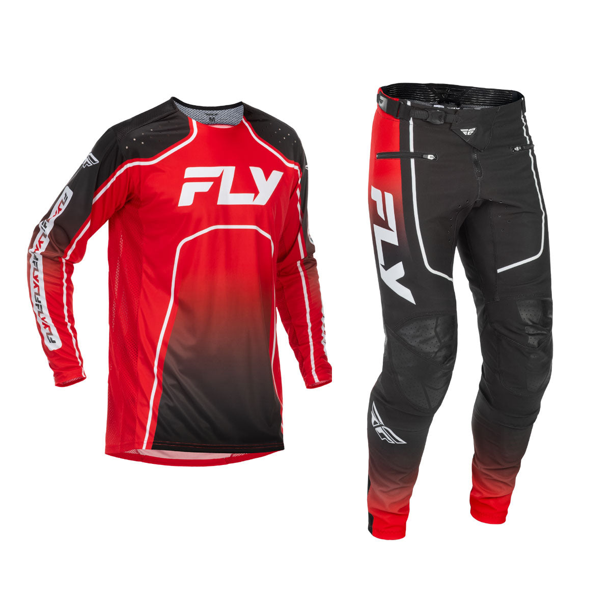 FLY Racing 2026 Youth Rayce Bicycle Red/Black/White Jersey Pant Combo