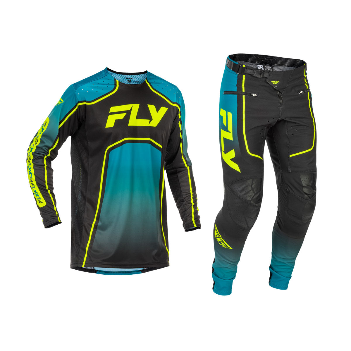 FLY Racing 2026 Youth Rayce Bicycle Teal/Black/Lime Jersey Pant Combo