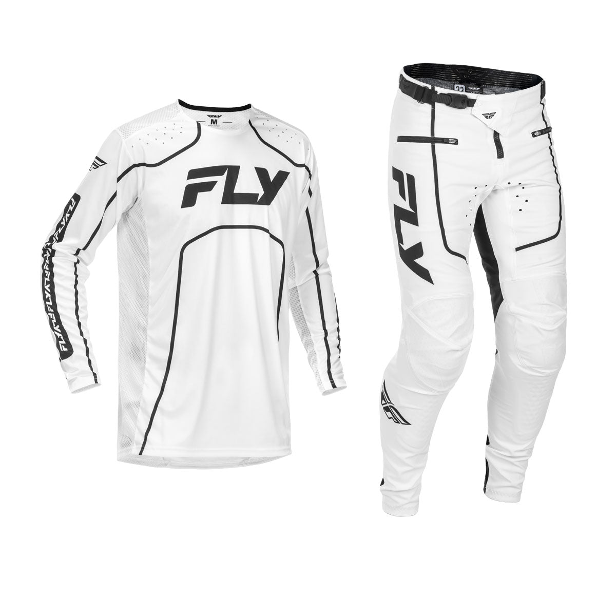 FLY Racing 2026 Youth Rayce Bicycle White/Black Jersey Pant Combo