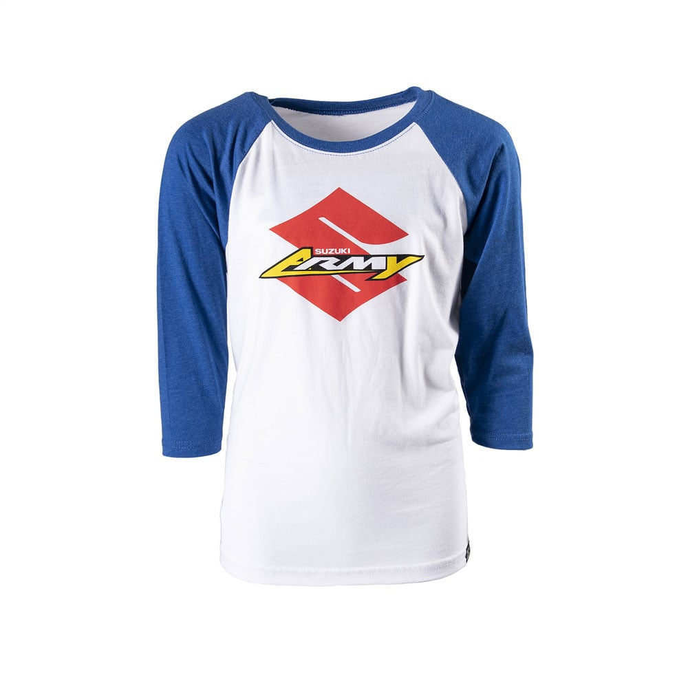 Factory Effex Suzuki Army Youth Baseball Shirt Royal-White