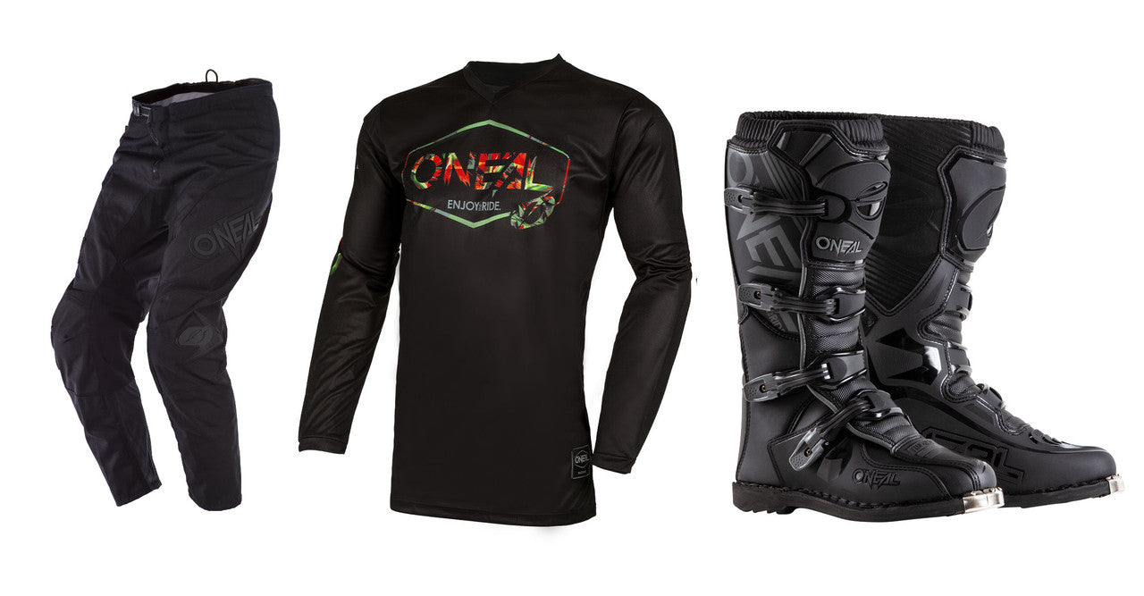 O'Neal 2024 Element Mahalo Jersey Pant Element Boot Combo Black/Multi