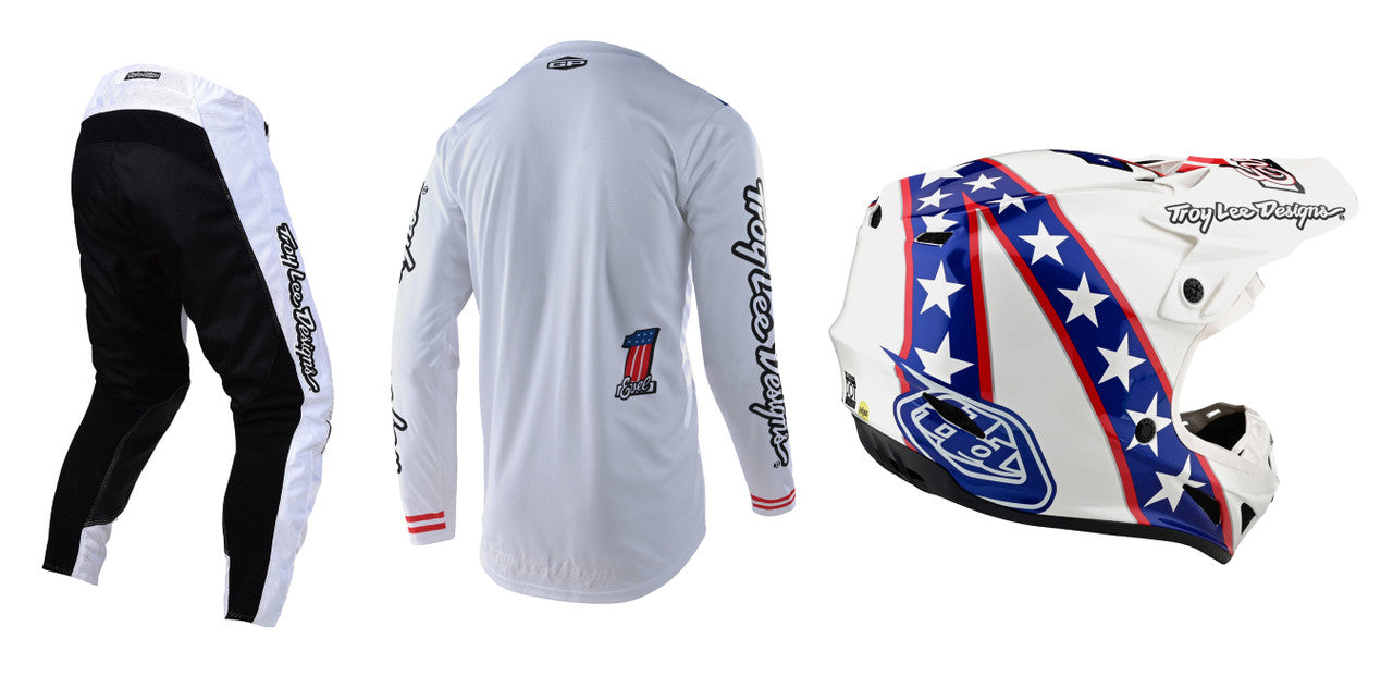 Troy Lee Designs Limited Edition GP Evel Knievel Jersey Pant SE4 Helmet Combo