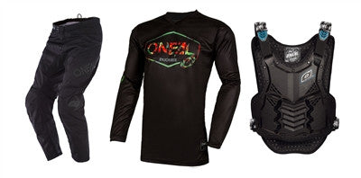 O'NEAL 2022 Element Mahalo Black/Multi Jersey Pant Chest Protector Combo