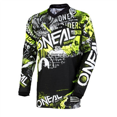 Oneal 2022 Youth Element Attack Jersey - Black/Hi-Viz