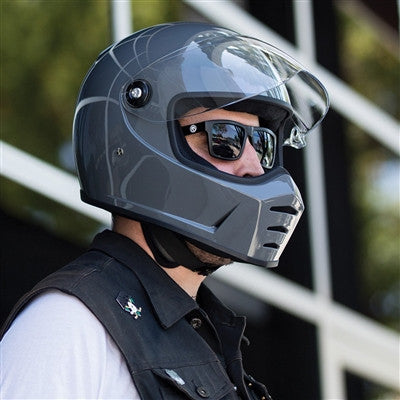 Biltwell Lane Splitter Full Face Helmet - Gloss Storm Grey