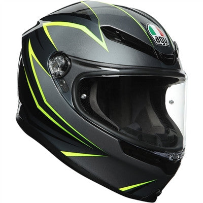 AGV K6 Flash Full Face Helmet - Grey/Black/Lime