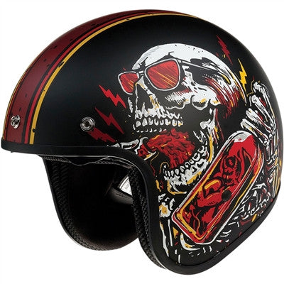 Z1R Saturn Devil Made Me Open Face Helmet - Black/Red