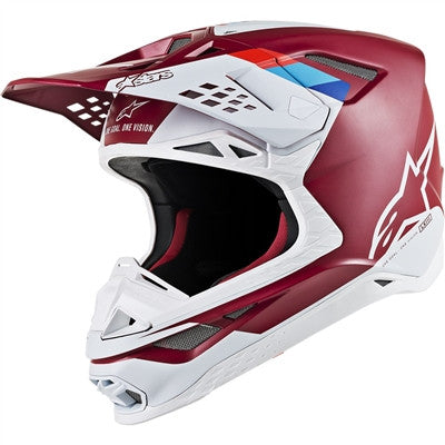 Alpinestars 2020 S-M8 Contact Helmet - Dark Red/White