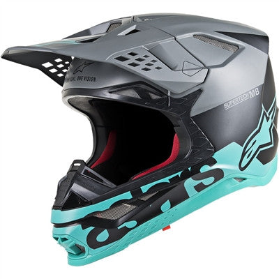 Alpinestars 2020 S-M8 Radium Helmet - Black/Grey/Teal