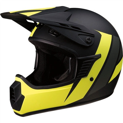 Z1R Kids Rise Evac Offroad Helmet - Matte Black/Hi-Vis/Grey