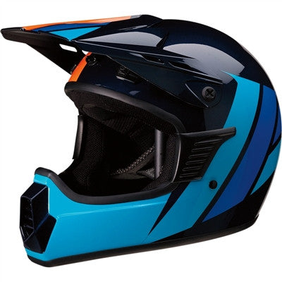 Z1R Kids Rise Evac Offroad Helmet - Gloss Navy/Blue/Orange