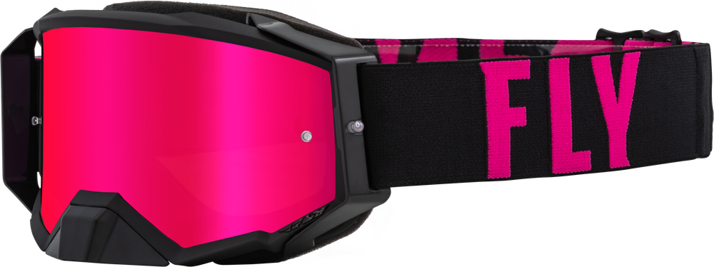 FLY RACING - 37-51901 - ZONE PRO GOGGLE BLACK/PINK W/ PINK MIRROR/SMOKE LENS