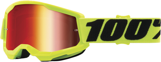 100% - 50032-00003 - STRATA 2 JUNIOR GOGGLE FLUO YELLOW MIRROR RED LENS