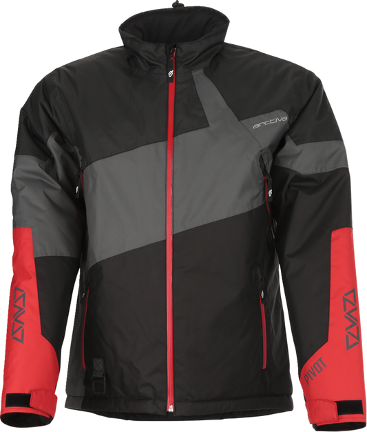Arctiva Pivot 6 Insulated Hooded Snow Jacket - Black/Grey/Red