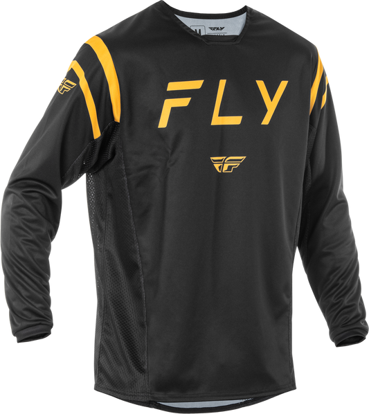 FLY Racing 2025 Kinetic Center Jersey Black/Gold